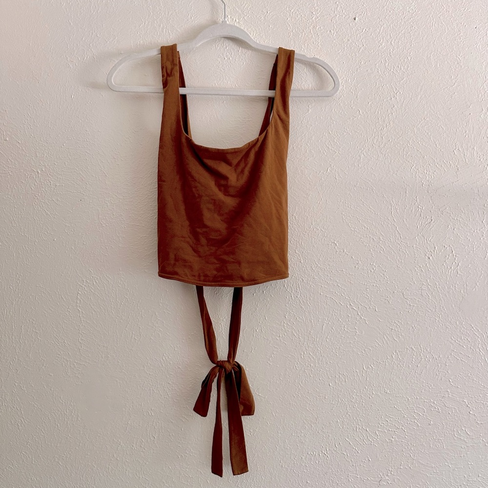 NWT Free People Beach Crop Top with Tie Back - Orange
